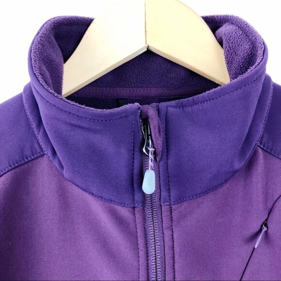L.L. Bean Nylon Purple Full Zip Jacket Fleece Lined Size Small Pockets - Picture 4 of 13